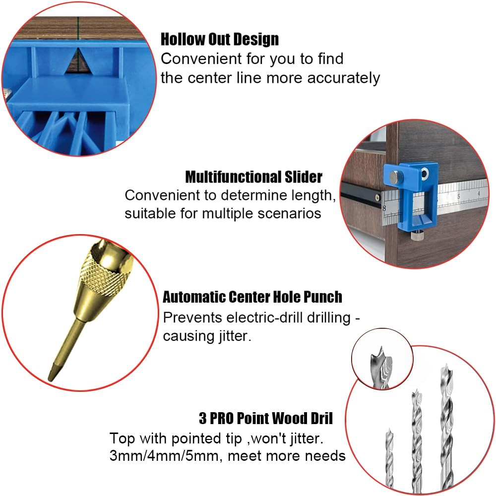 Cabinet Hardware Doweling Jig, Adjustable Cabinet Handles Install Template Tool,