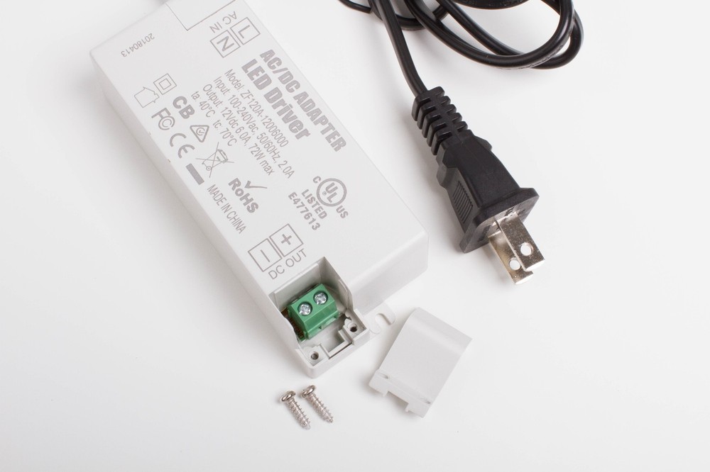 UL Listed 12v 72W LED LIGHT driver low profile FOR Light STRIP MODULE SHOWCASE