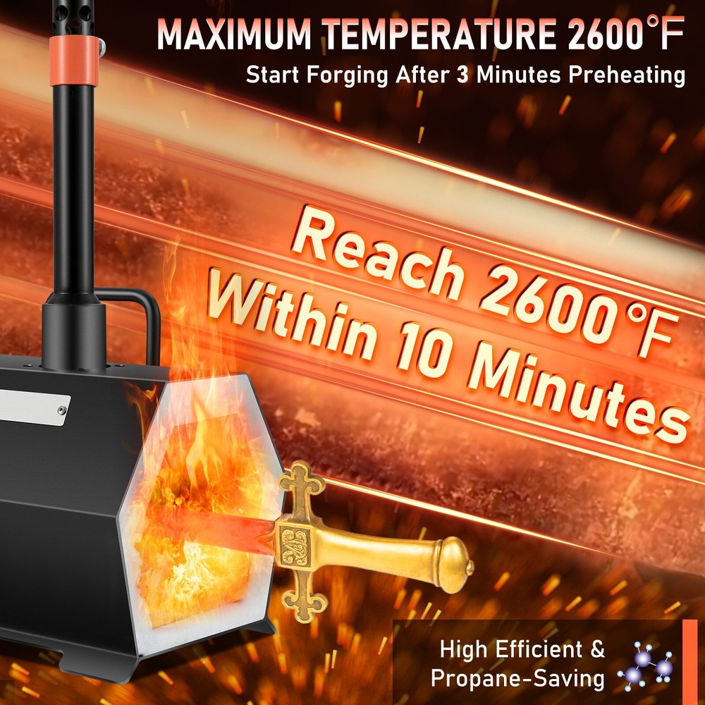 Propane Forge Farrier Forge Single Burner Tool Knife Making Blacksmithing