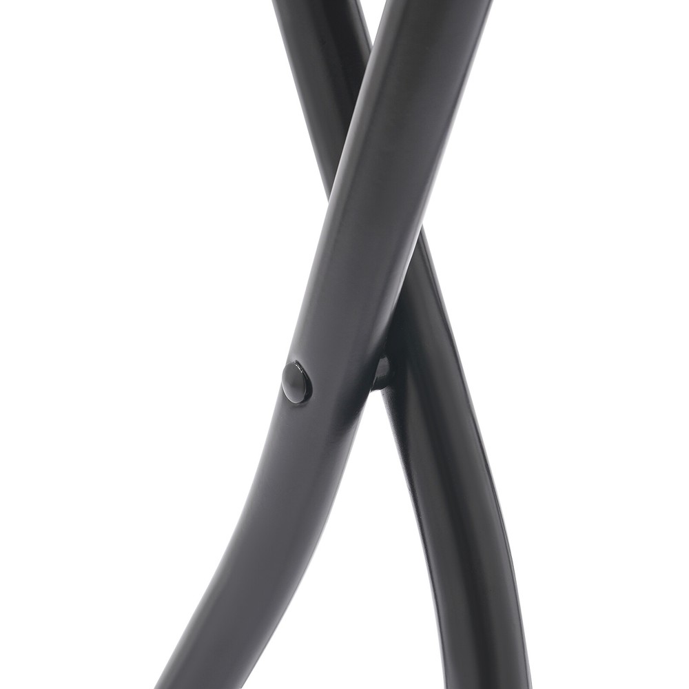 2PCS Bar Stool Portable Folding Stool Padded Folding High Chairs Black