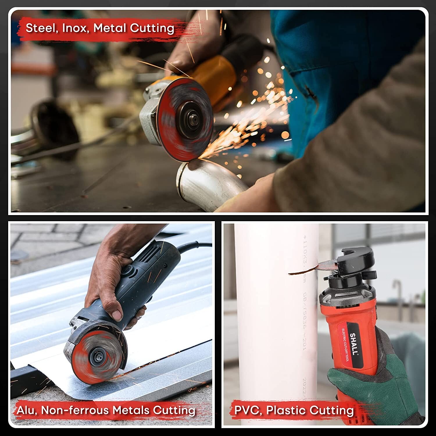 SHALL 25-Pack Cut Off Wheels 3” x 3/8” x 3/64” - Fast Cutting Disc