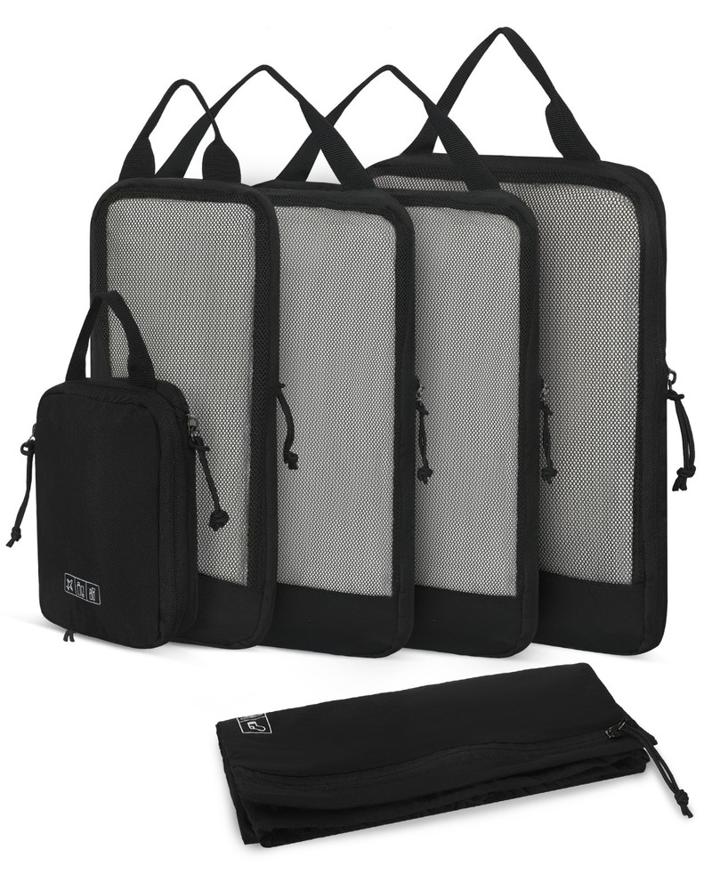 Hynes Eagle Compression 6 Set Packing Cubes for Travel Compressible Lightweight