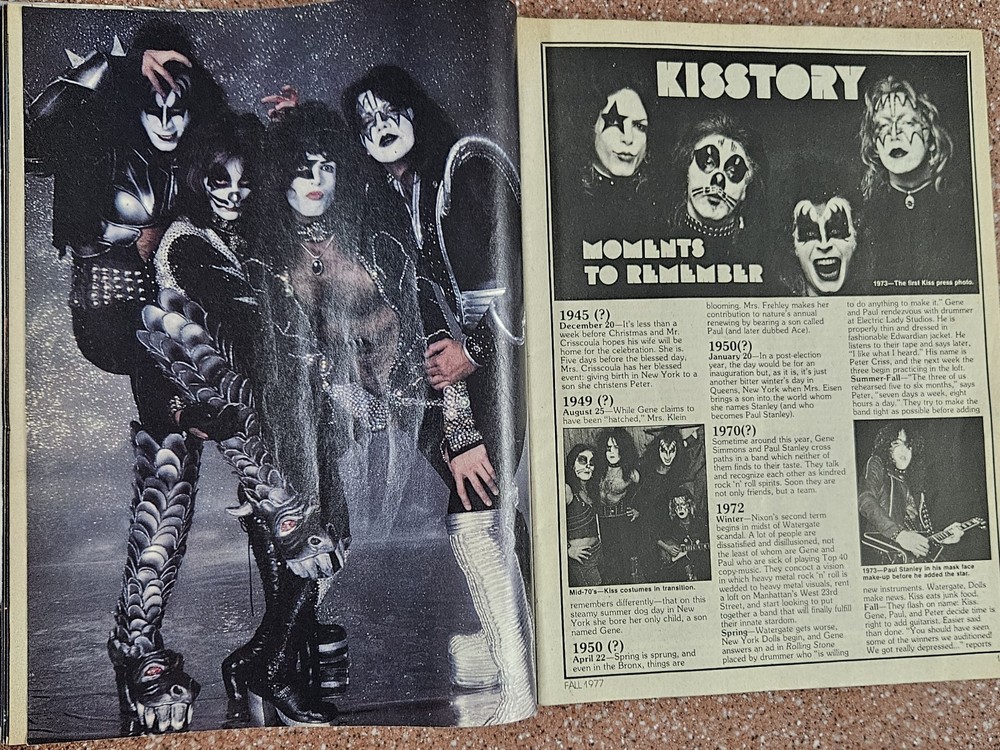 KISS CREEM SPECIAL EDITION Magazine 1977 Complete with centerfold poster