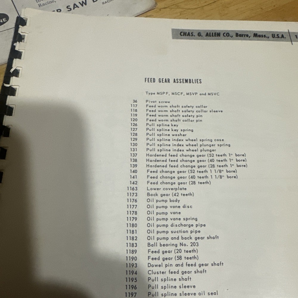 Chas G Allen Co. Manual Book