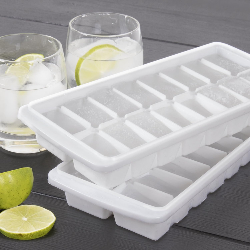 4 Pack 64 Slots White Stackable Ice Cube Tray for Freezer - Easy Release Icecube