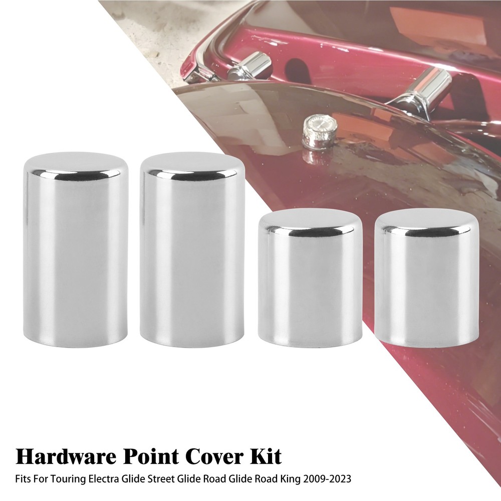 4x Chrome Docking Hardware Magnet Point Covers Caps For Harley 2009-2025 Touring