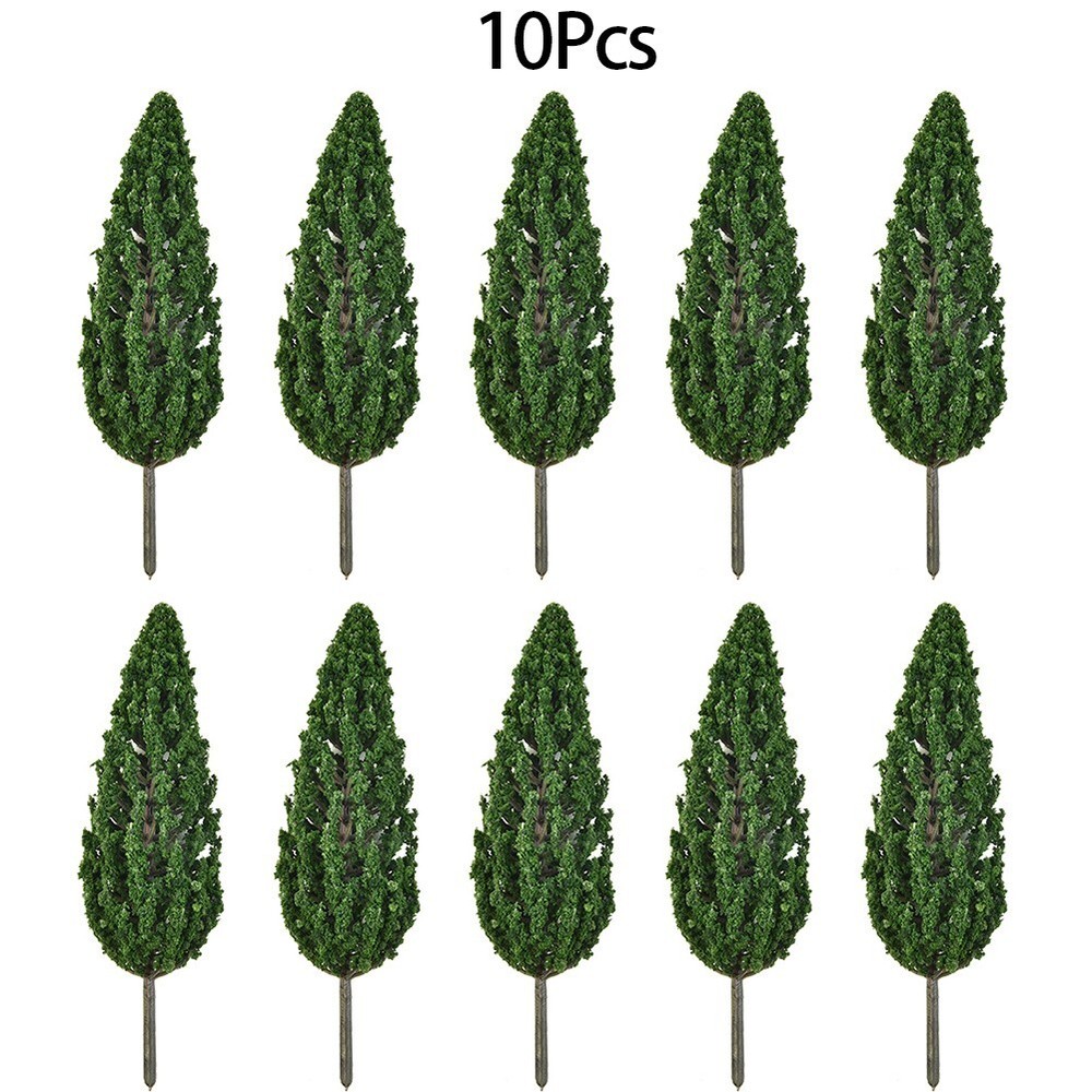 10pcs Model Pine Trees 15cm Deep Green Pines For Scale Model Railroad Layout New