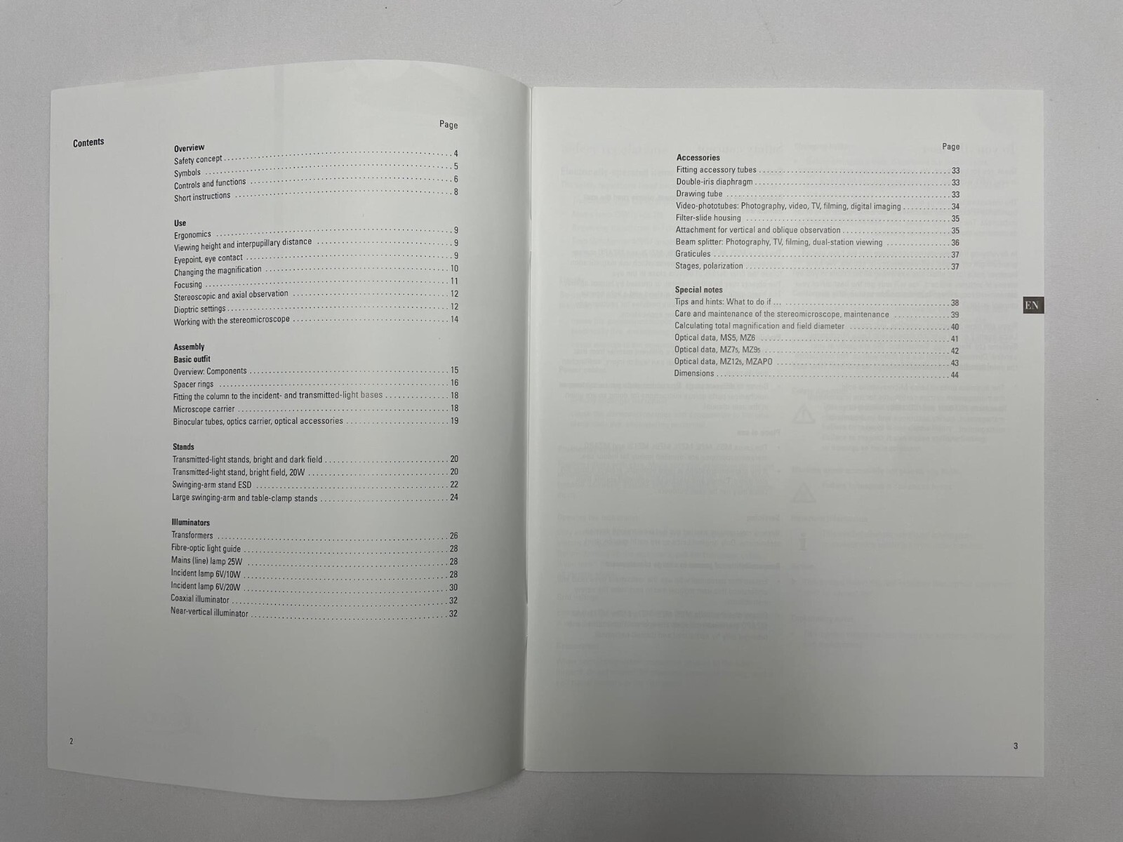 Leica M Series Stereo Microscope Instruction Operating User Manual MZ12 MZ9 MZ6