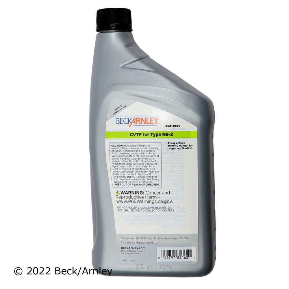 Automatic Continuously Variable Transmission (CVT) Fluid-Fluid Beck/Arnley