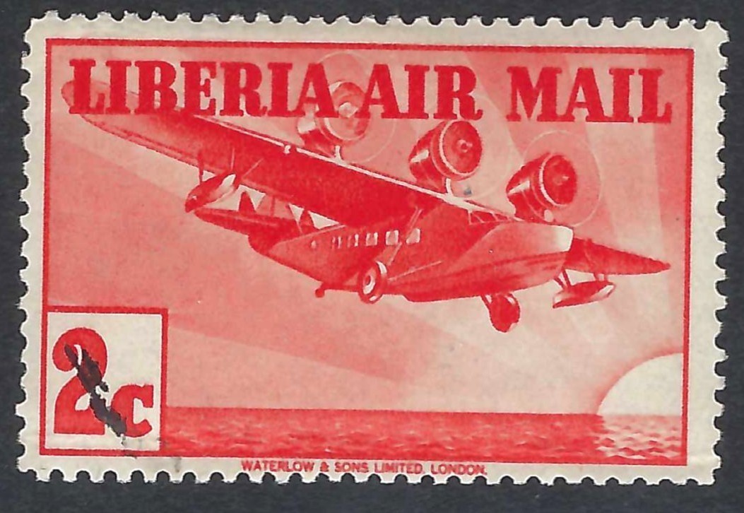 Liberia # C45 MNH MISSING "10¢ " ERROR Airplane Signed