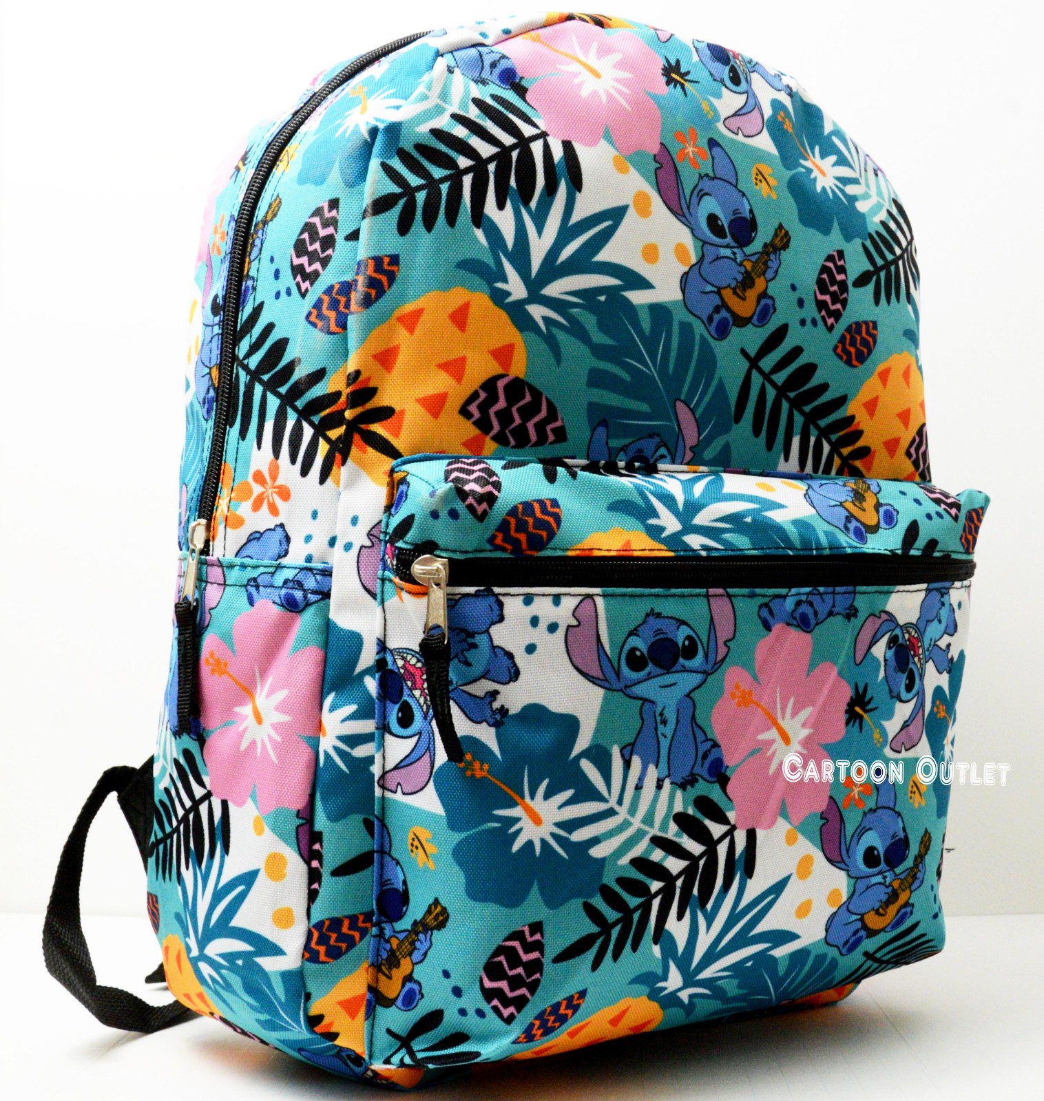 Disney Lilo Stitch Large School Backpack 16" All Over Print Travel Tote Book Bag