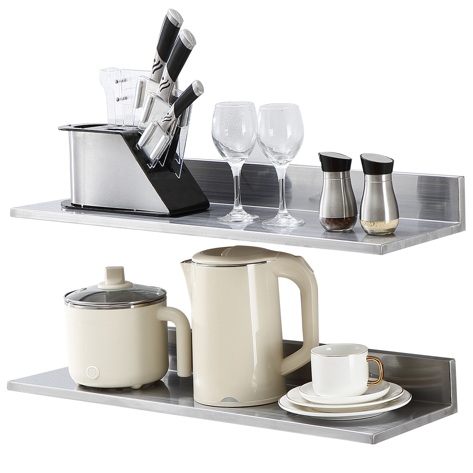 2PCS 30" x 8.6" Stainless Steel Wall Mounted Shelf Kitchen Restaurant Shelving