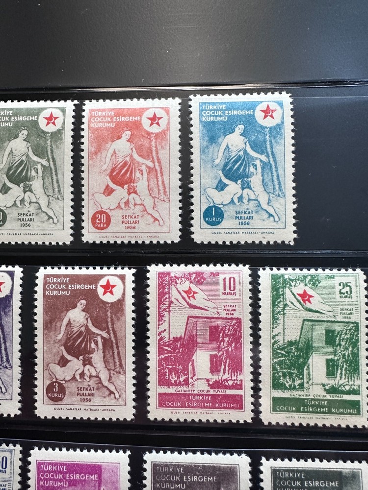 1956 TURKEY RED CRESCENT MNH STAMP SET COMPLETE VF