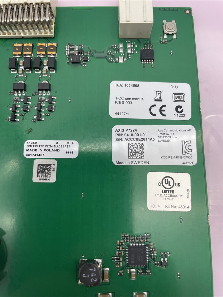 AXIS P7224 Video Encoder Blade 0418-001 Four Channel