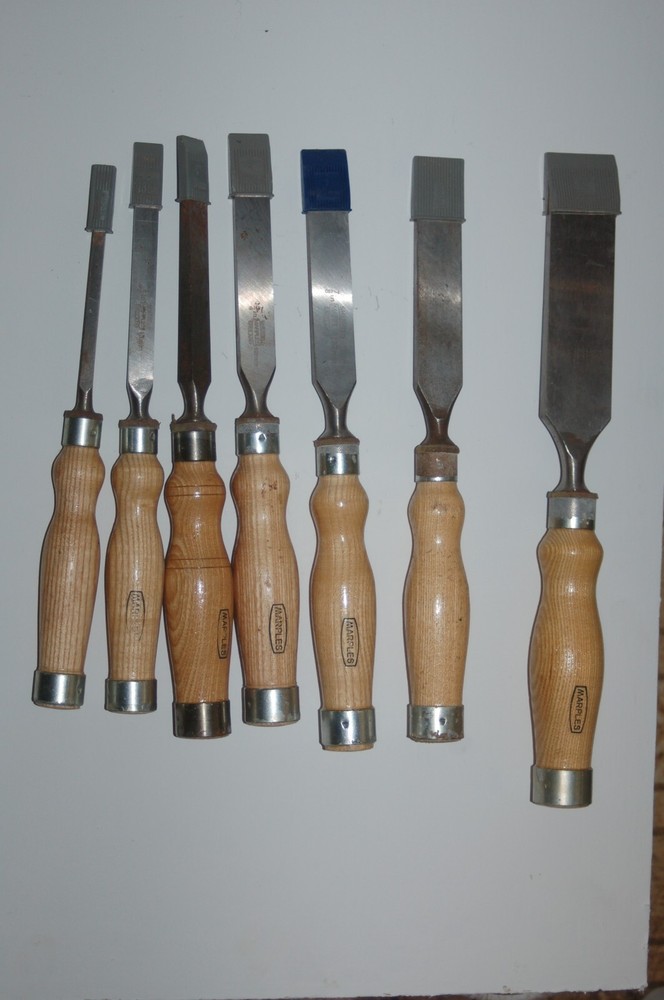 Maples chisel set, used made in England 8 pieces