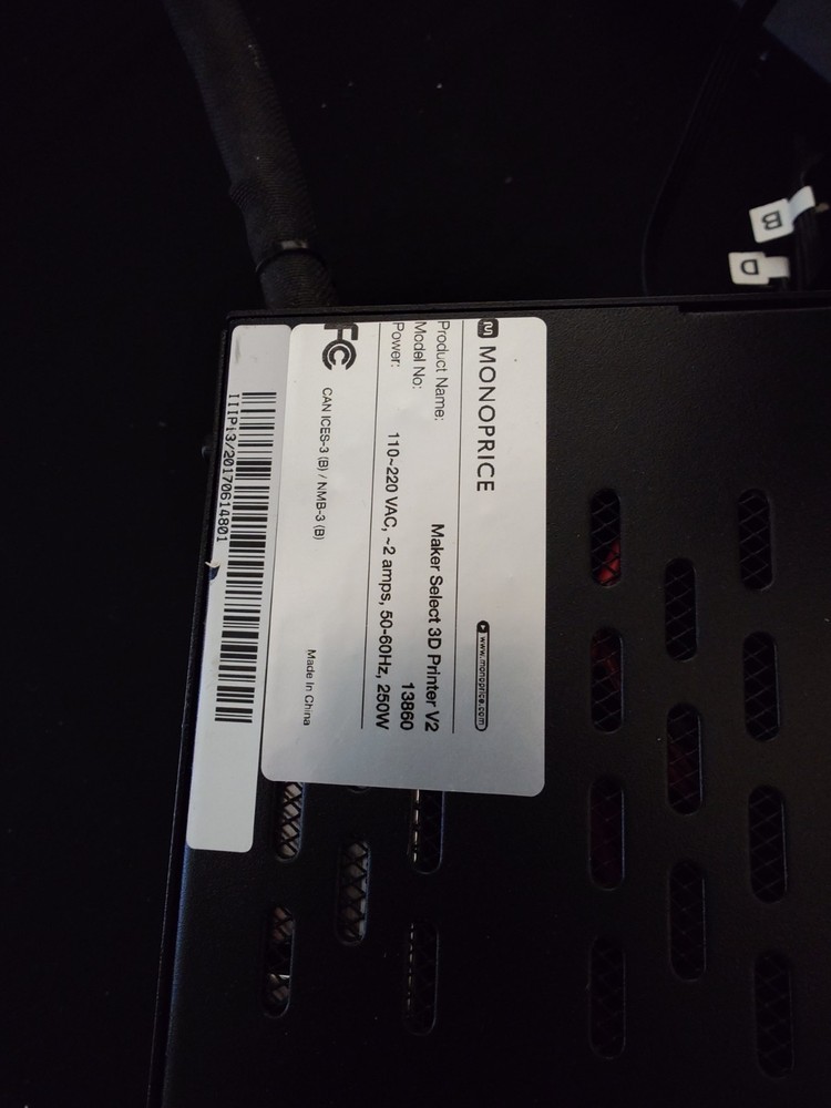 Monoprice Maker Select 3D Printer V2 Model AS IS FOR PARTS READ DESCRIPTION