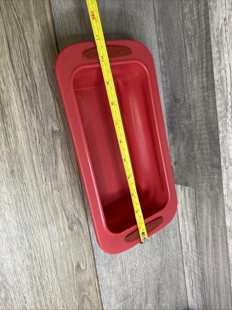 Technique Red Silicone Collapsible Loaf Pan Rectangular Bread Meatloaf Baker
