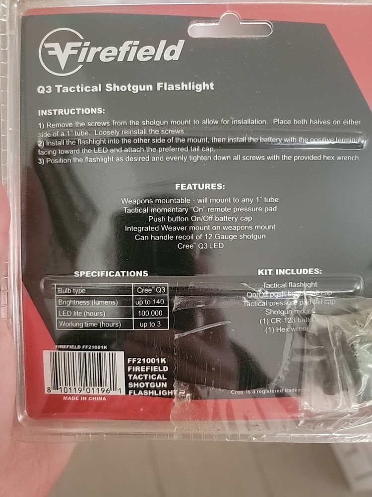 Firefield Q3 tactical shotgun flashlight.