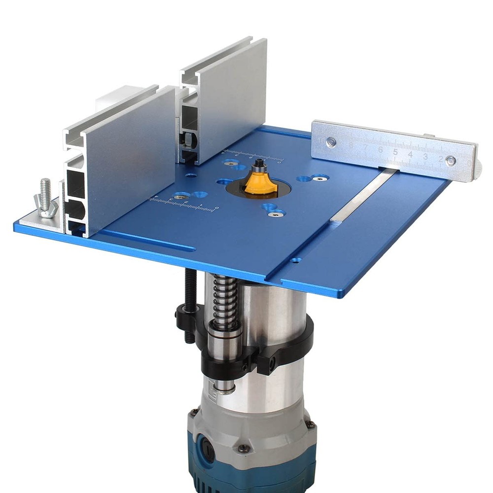 KETIPED Aluminium Router Table Insert Plate,Woodworking Benches Blue