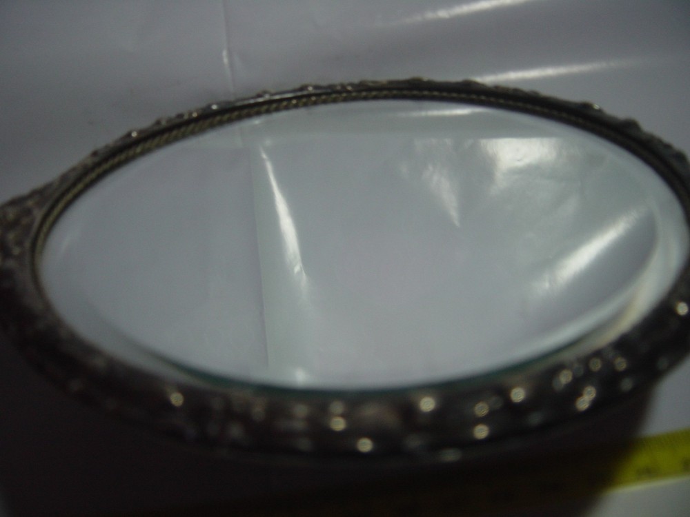 SPECTACULAR- SILVER OR PLATED ?- LARGE ELEGANT HAND HELD MIRROR-SUPERB DESIGN