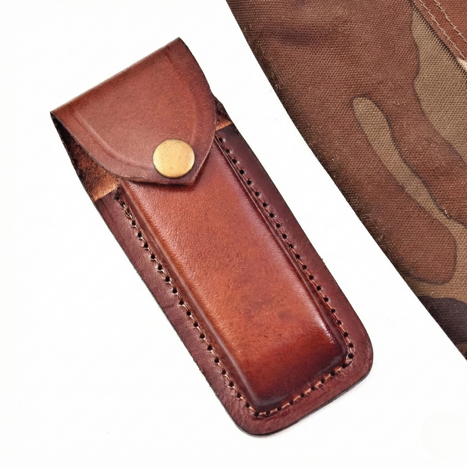 Leather Knife Sheath Belt Pouch Fits Buck 110 Folding Valentine's Gift For Him