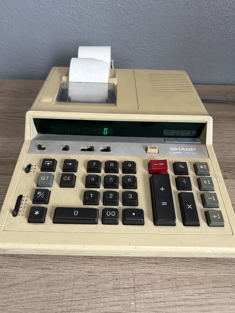 Vintage Sharp Electronic Calculating Machine QS-2186 With Cord Tested Working!