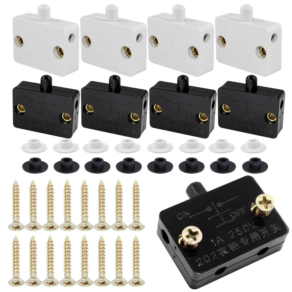 8 Pcs Automatic Cabinet Lamp Switch Touch Switch Normally Closed Switch for W...