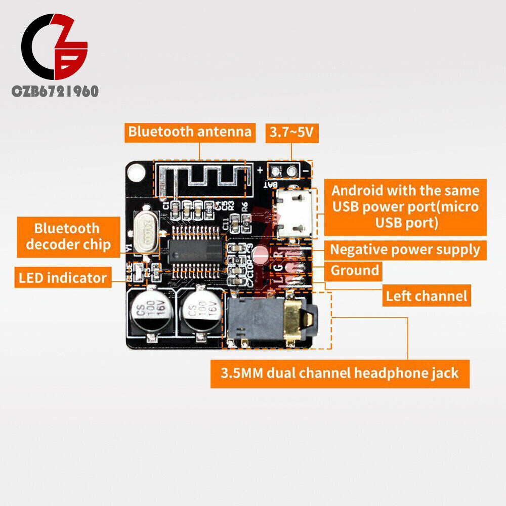 MP3 Bluetooth 4.1/5.0 VHM-314 Amplifier Board Audio Lossless Decoder Module