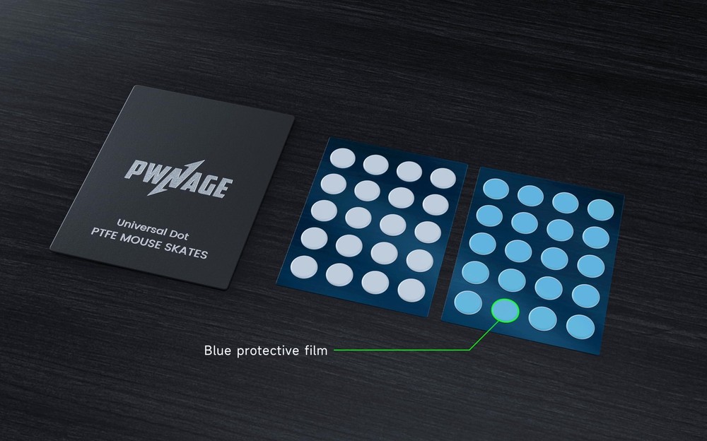 PWNAGE SmoothGlide Universal Dot PTFE Rounded Replacement Mouse Skates White