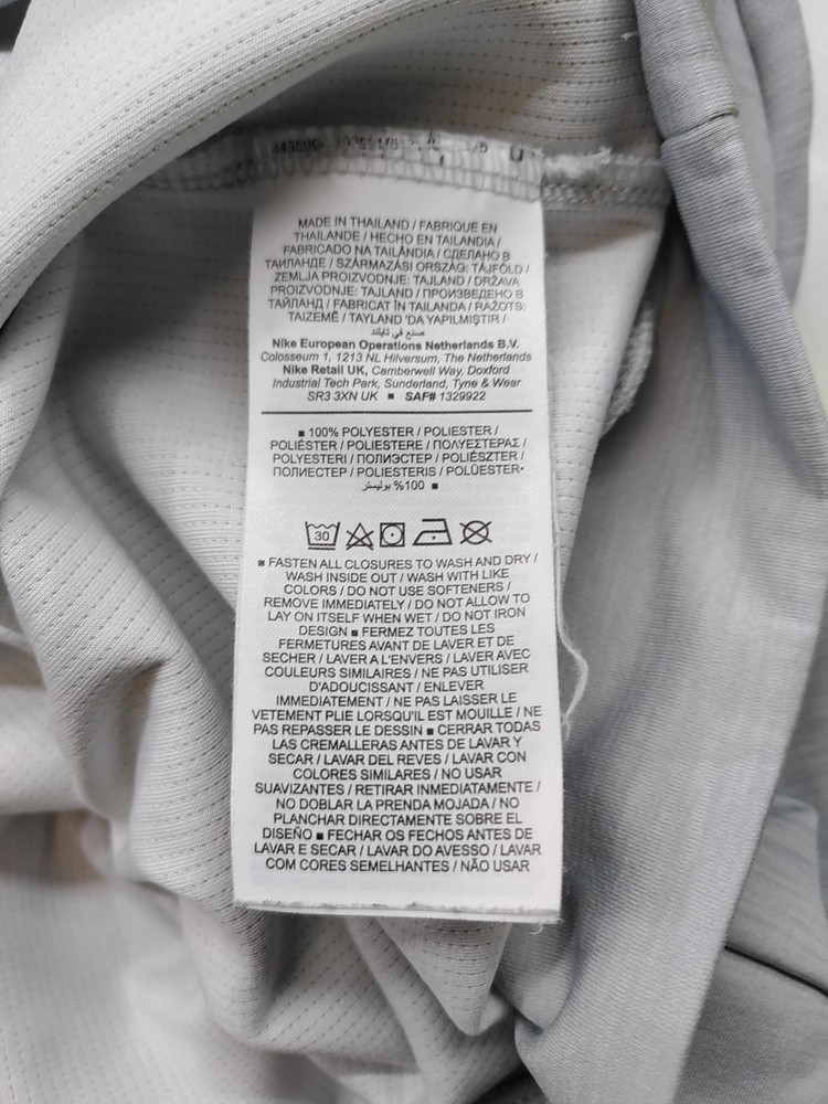 Nike Men's Loungewear M Grey 100% Polyester Mock Neck Basic