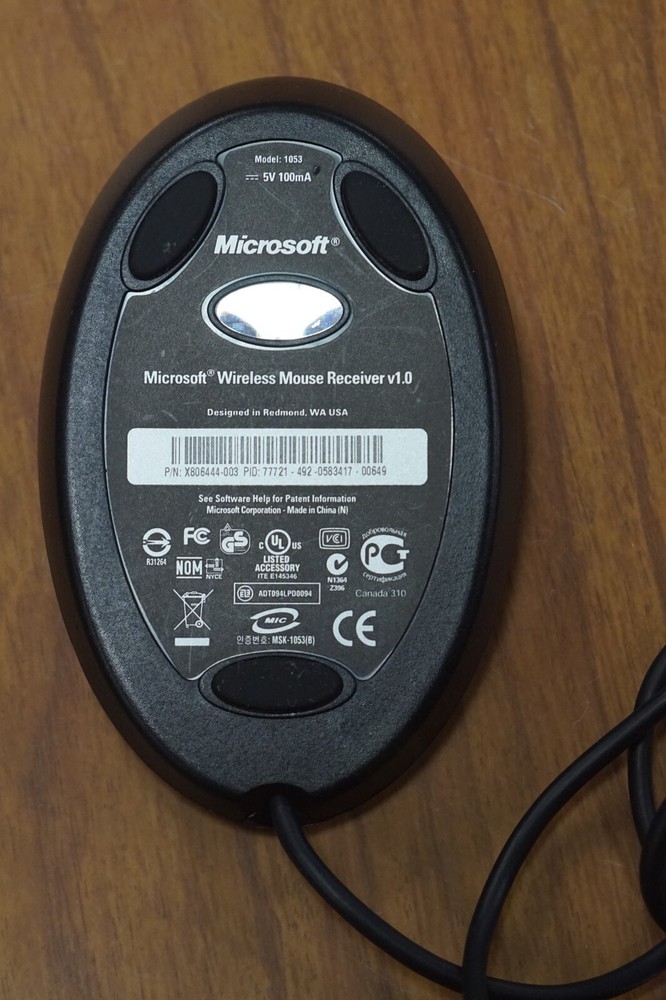 MICROSOFT WIRELESS MOUSE USB RECEIVER V1.0 MODEL 1053