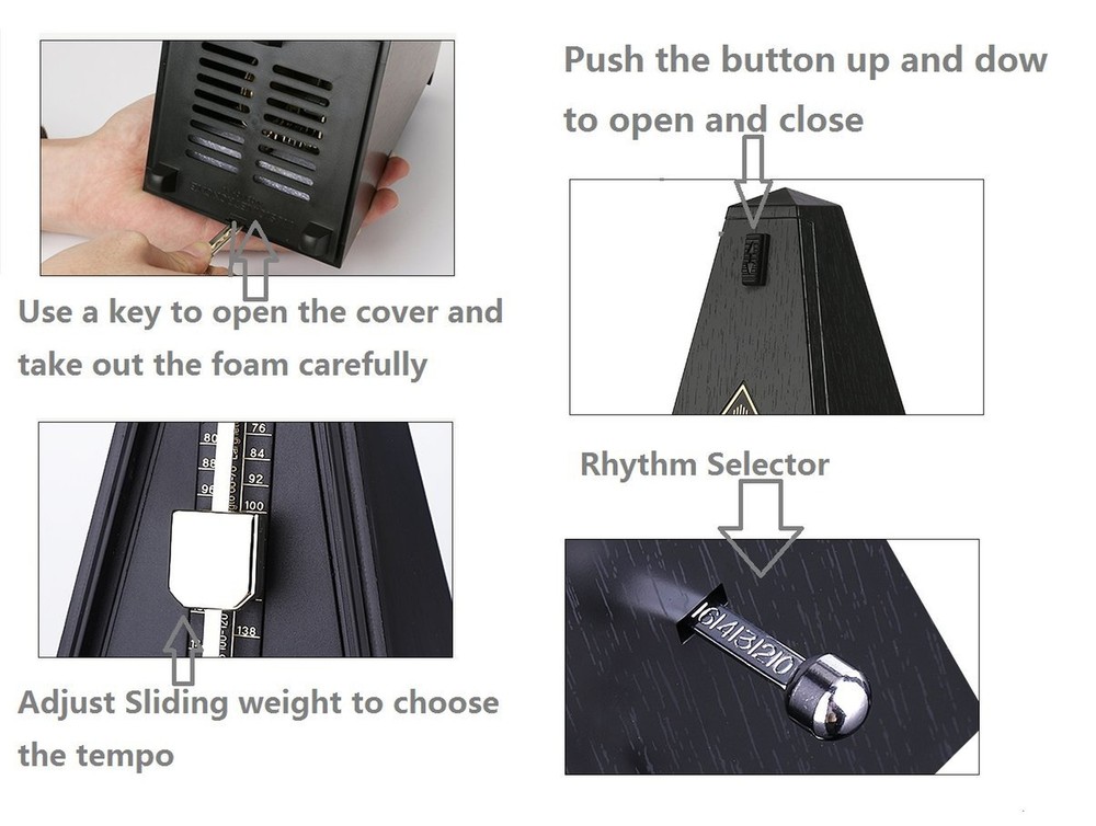 Professional Piano Mechanical Metronome, Plastic Brown