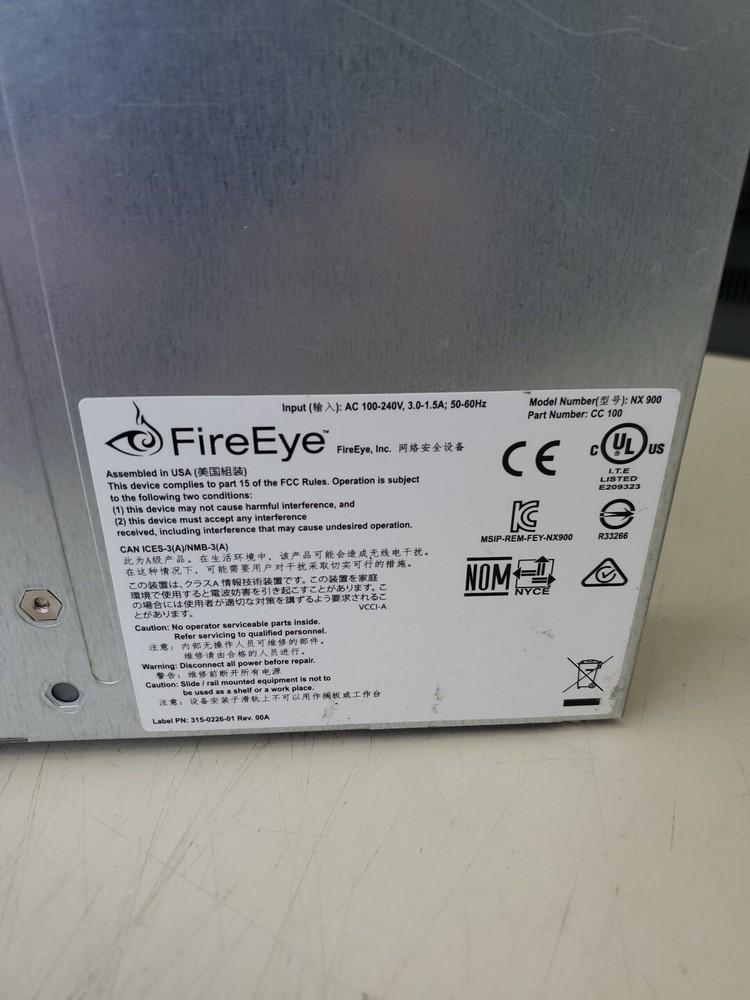 FireEye NX900 Network Security Appliance CC 100
