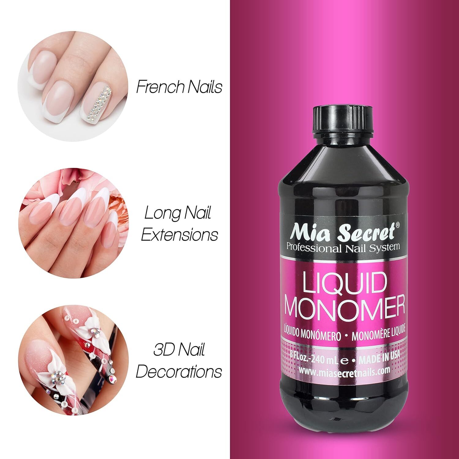 Mia Secret Liquid Monomer - Nail Acrylic System [All Size Available/ Odorless]