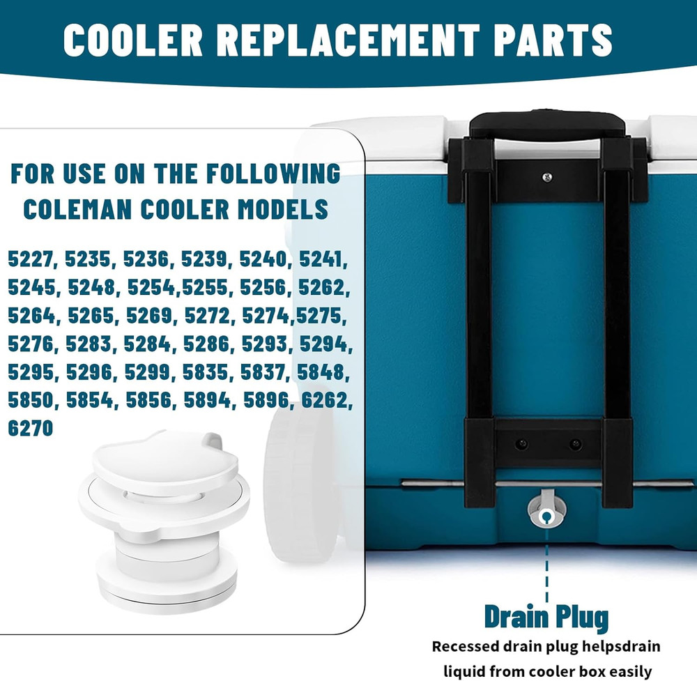 Cooler Drain Plug Replacement for Coleman Cooler Standard Drain Plug Assembly...