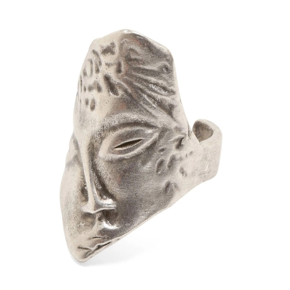 Handmade Face Silver Plated Ring