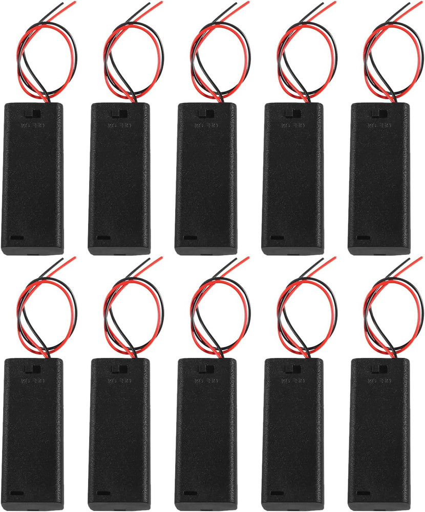 10pcs AAA Battery Holder with Switch ON Off Case Back 2 Slots