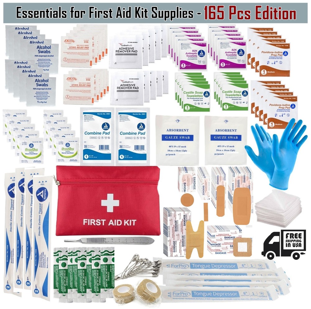 IFAK Individual First Aid Kit Refill, 165 Piece Edition