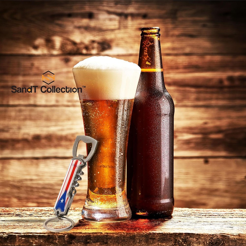 Multifunctional Bottle Opener Keychain Corkscrew Keychains Carribean Countries