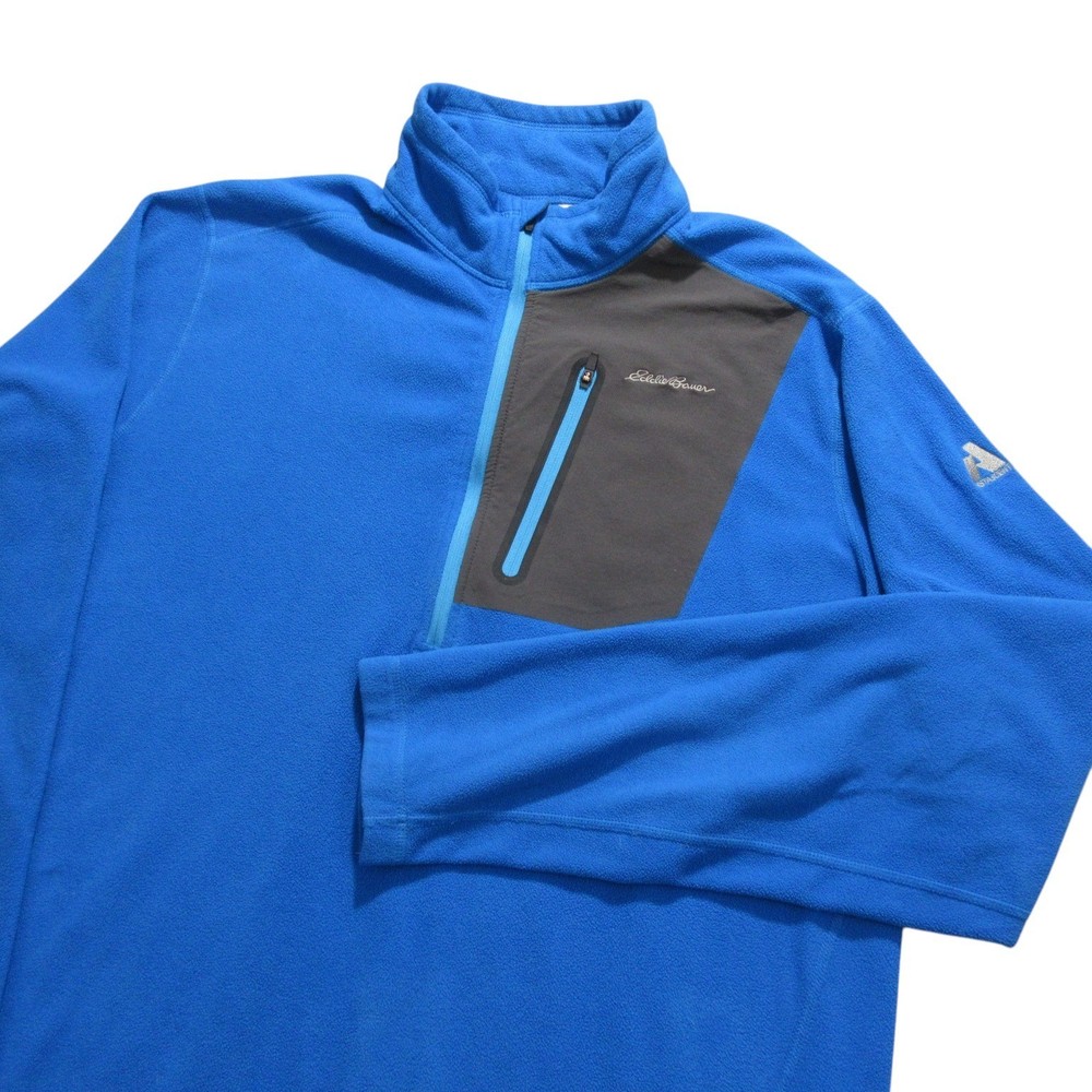 Eddie Bauer Mens Fleece Pullover Sweater L Tall LT Blue First Ascent