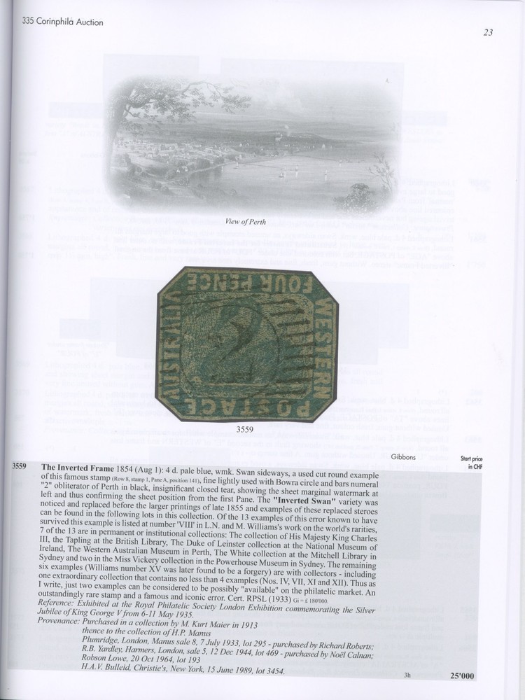 Western Australia Specialized Auction Catalog Corinphila 2024