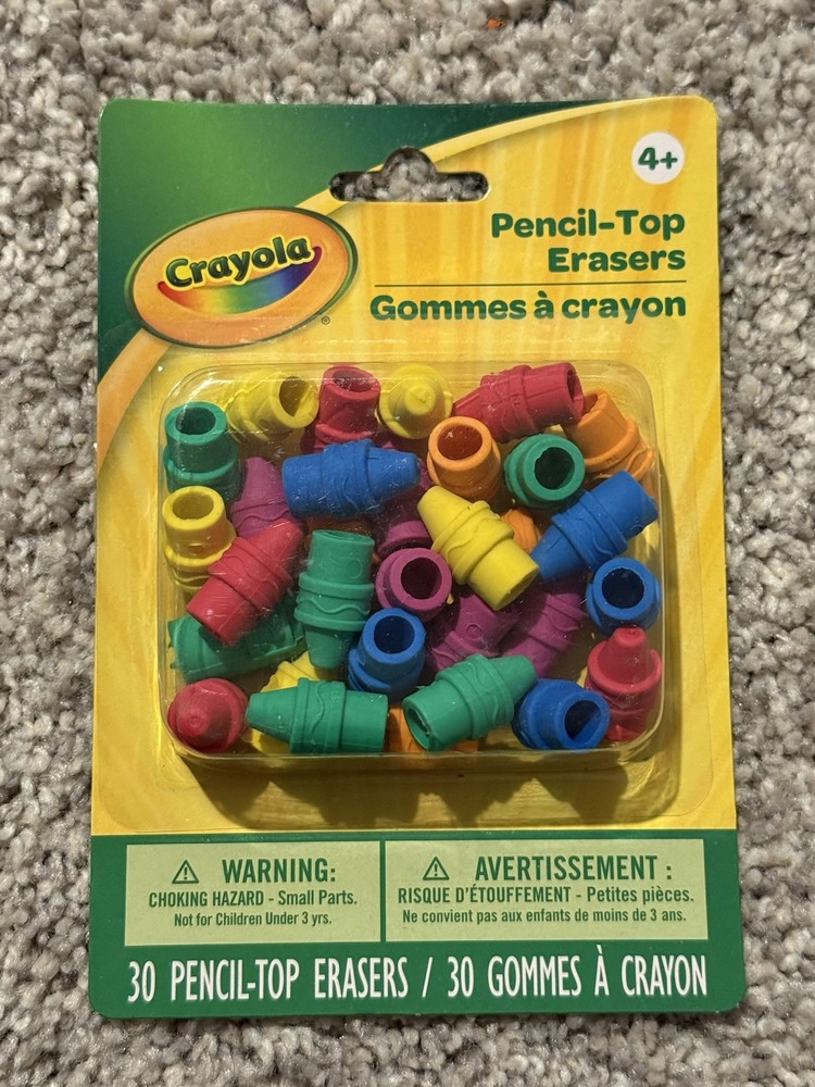 Crayola Pencil Top Erasers 30 Count