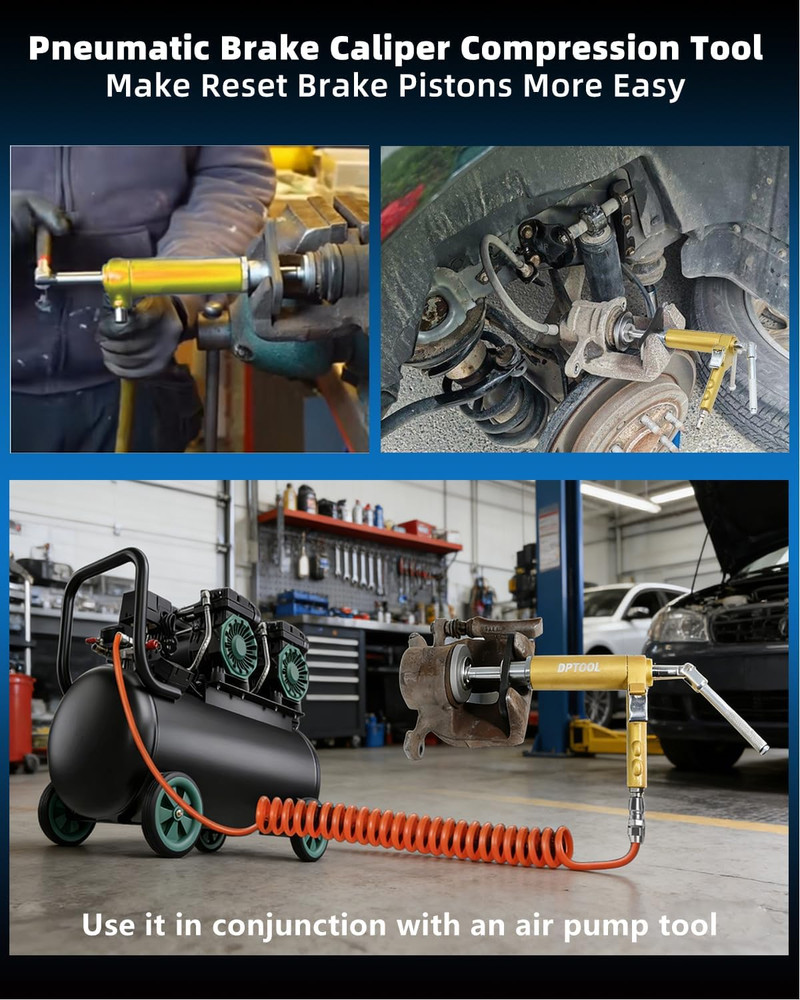 23Pc Pneumatic Brake Caliper Compression Tool Kit with 22 Adapters