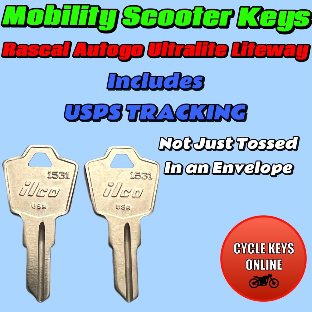 Mobility Scooter Keys Rascal AutoGo UltraLite Liteway Key Code 606