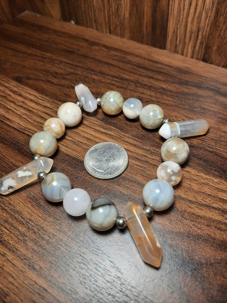 Handmade Crystal Agate bracelet (LG wrist)