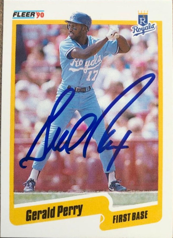 Gerald Perry Autographed 1990 Fleer Update #U-103
