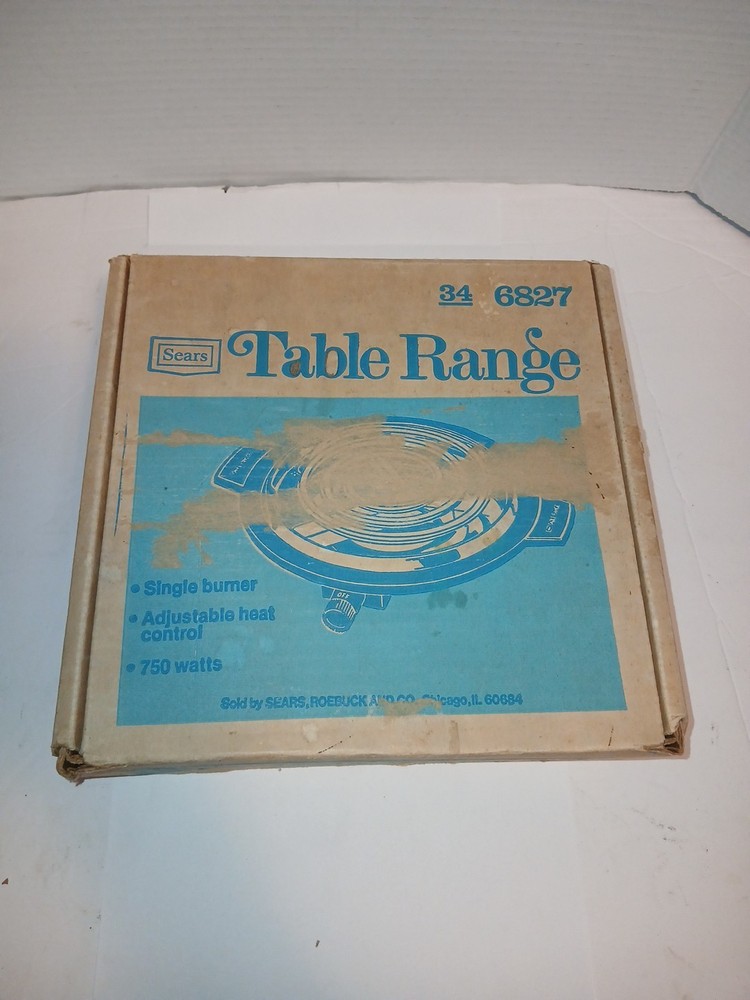 Sears Single Burner Table Range in Original Box TESTED Works Great G.U.C.