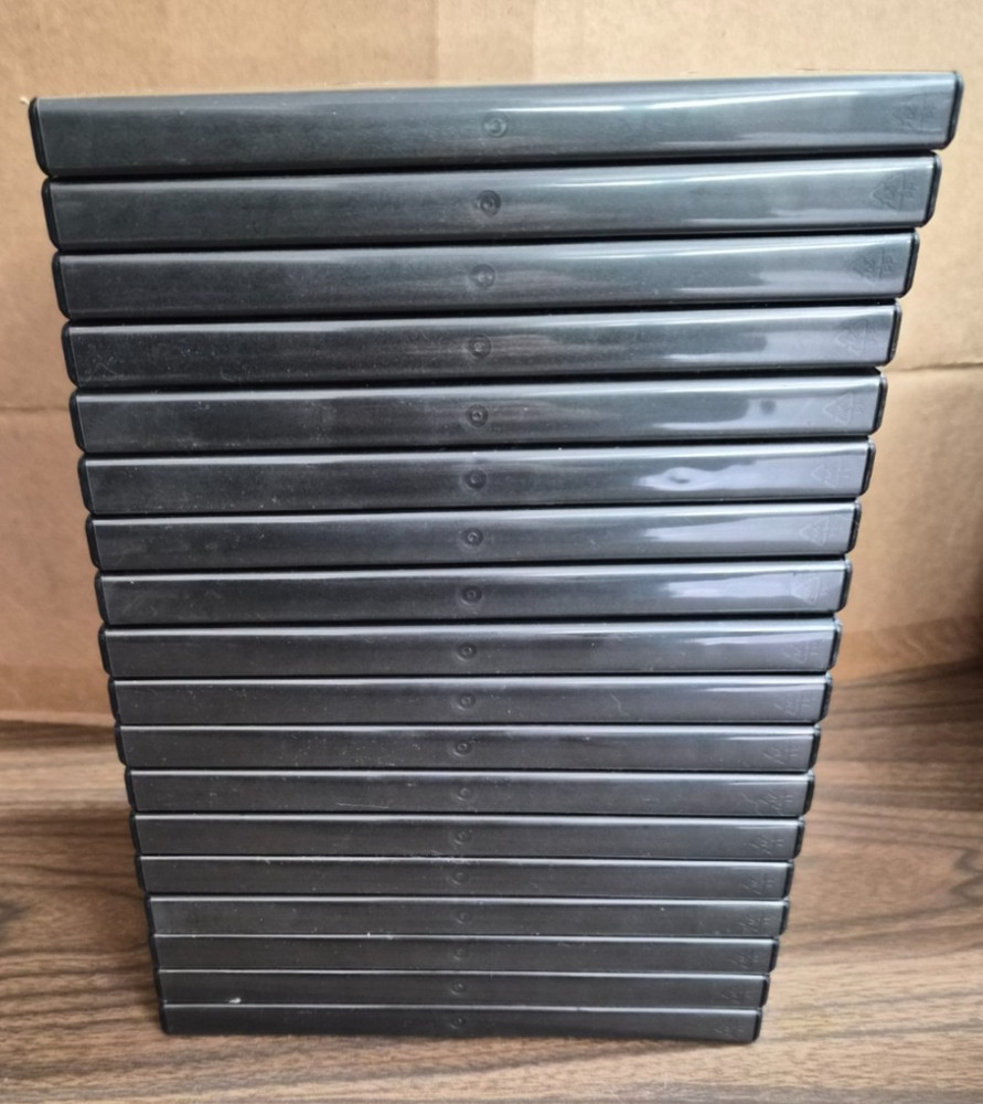 18 Black Standard DVD Cases Empty Replacement 14mm Single Disc Lot Bulk Pack
