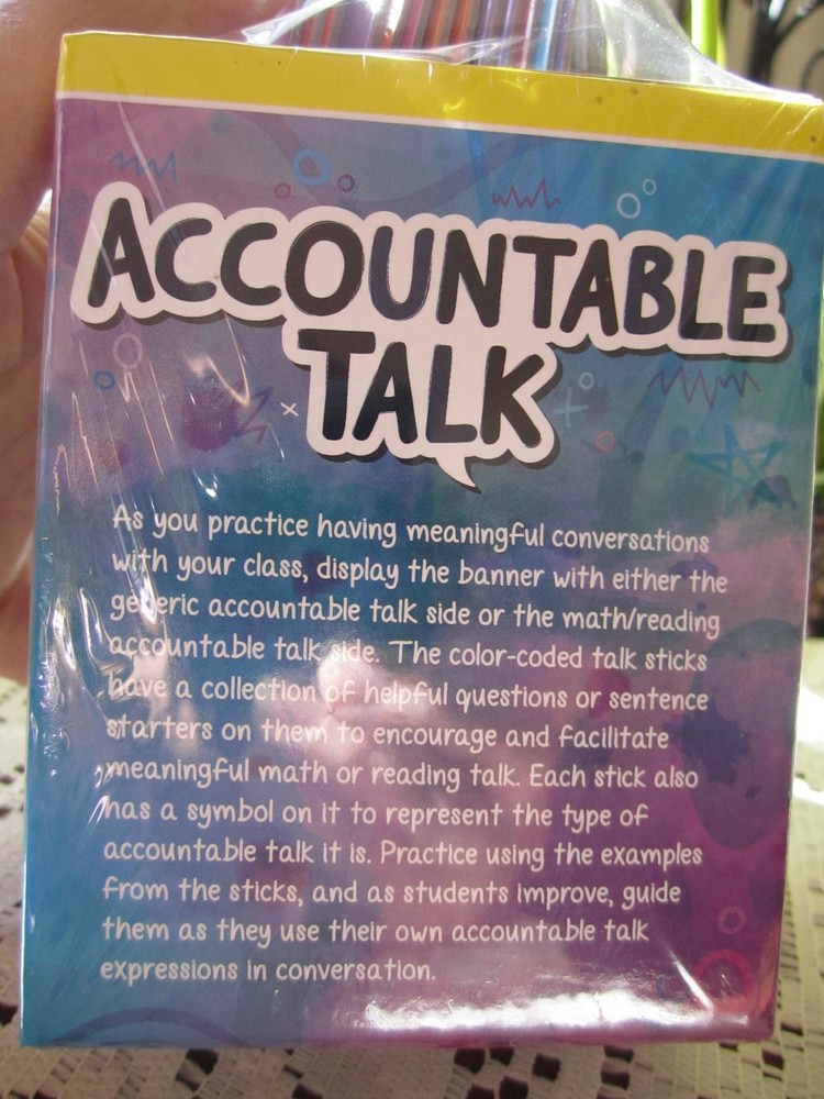 Really Good Stuff ACCOUNTABLE TALK 54 STICKS CLASS ROOM TEACHING AID