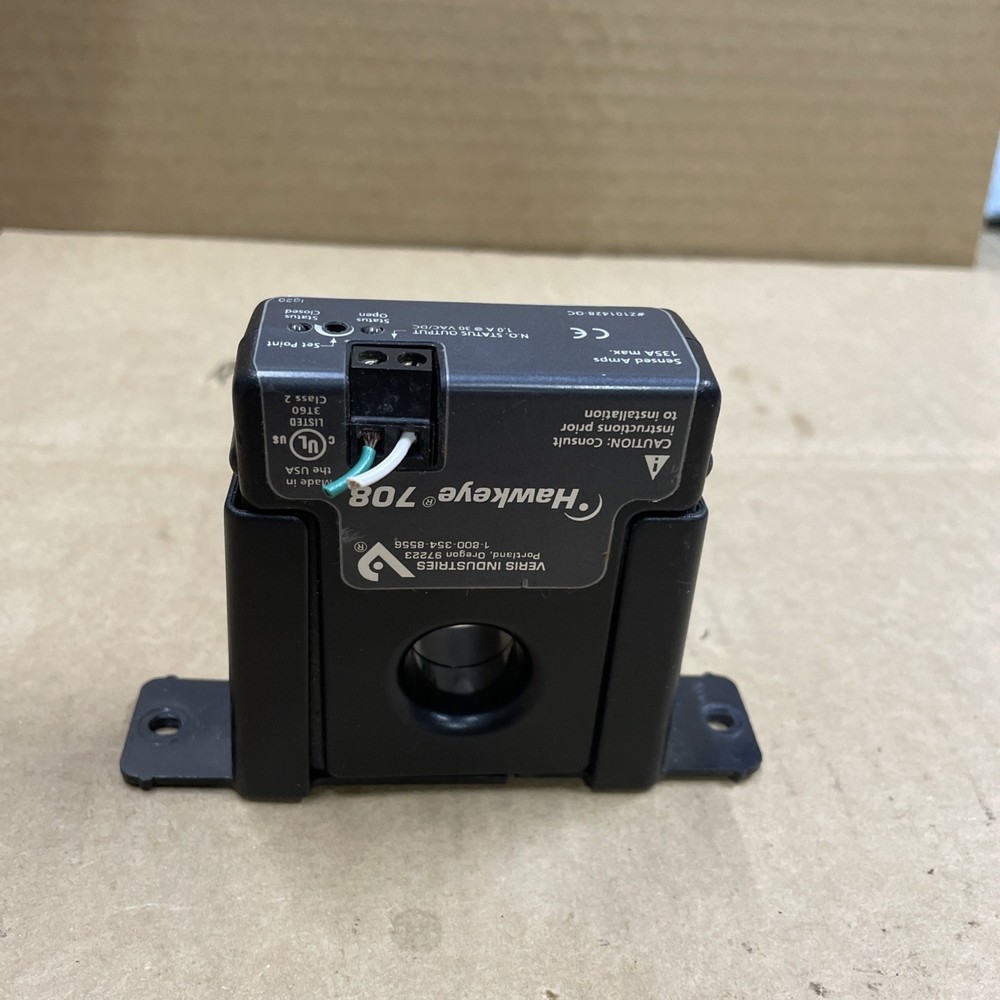 Veris H708 Hawkeye 708 Solid-Core Current Switch 1 to 135 A Adjustable Point
